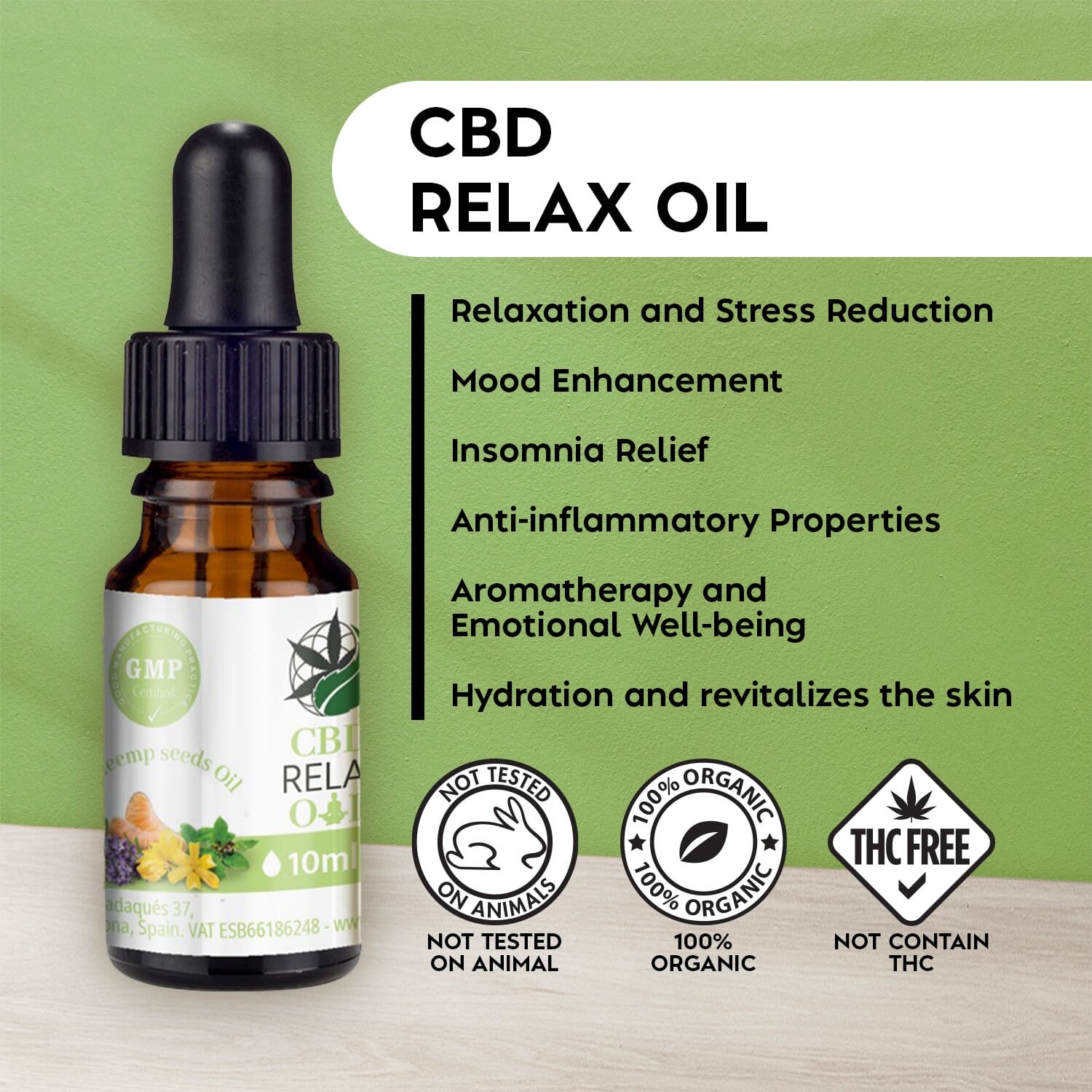 Hemp Oil 25% CBD 5% CBG Relax 10ml | CBD Hemp Oils | Plant of Remedy